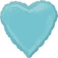 Soft Blue Solid Heart Mylar